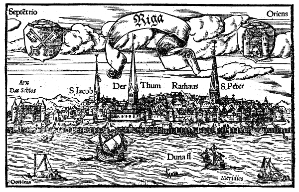 Mid to late 16tth century Riga skyline