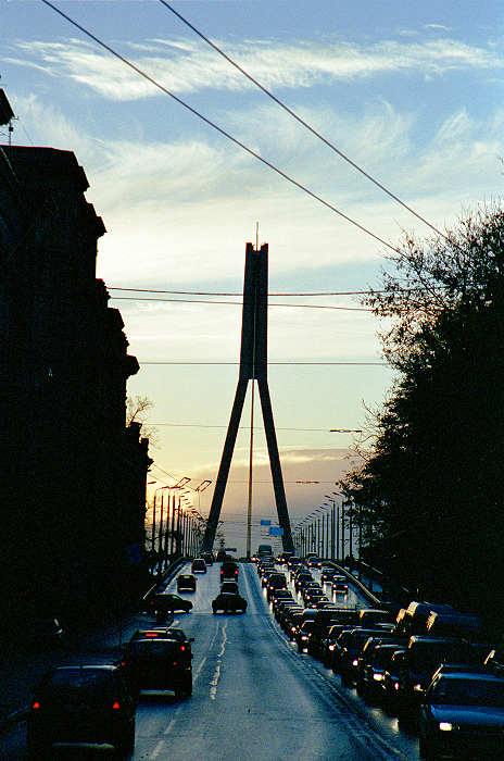 Sunset over the Vansu Tilts in Riga