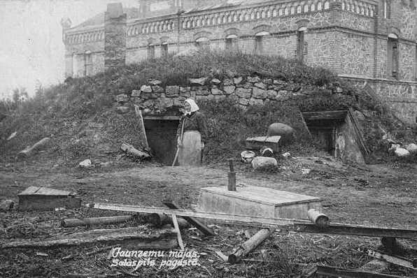 Jaunzems' manor devastated in WWI, Latvia