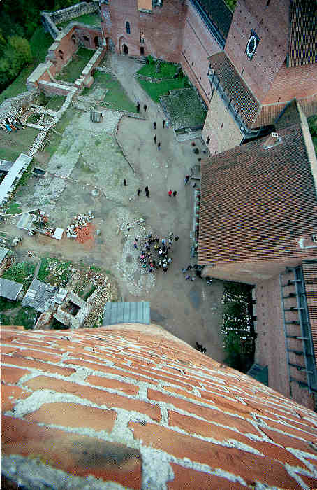 Looking down from Turaida's Castle's tower