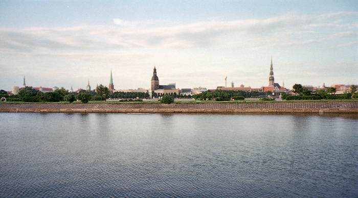 Riga skyline from across the Daugava