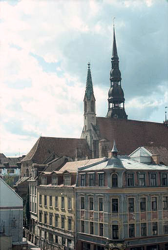 The spires of Riga from the Universalveikals